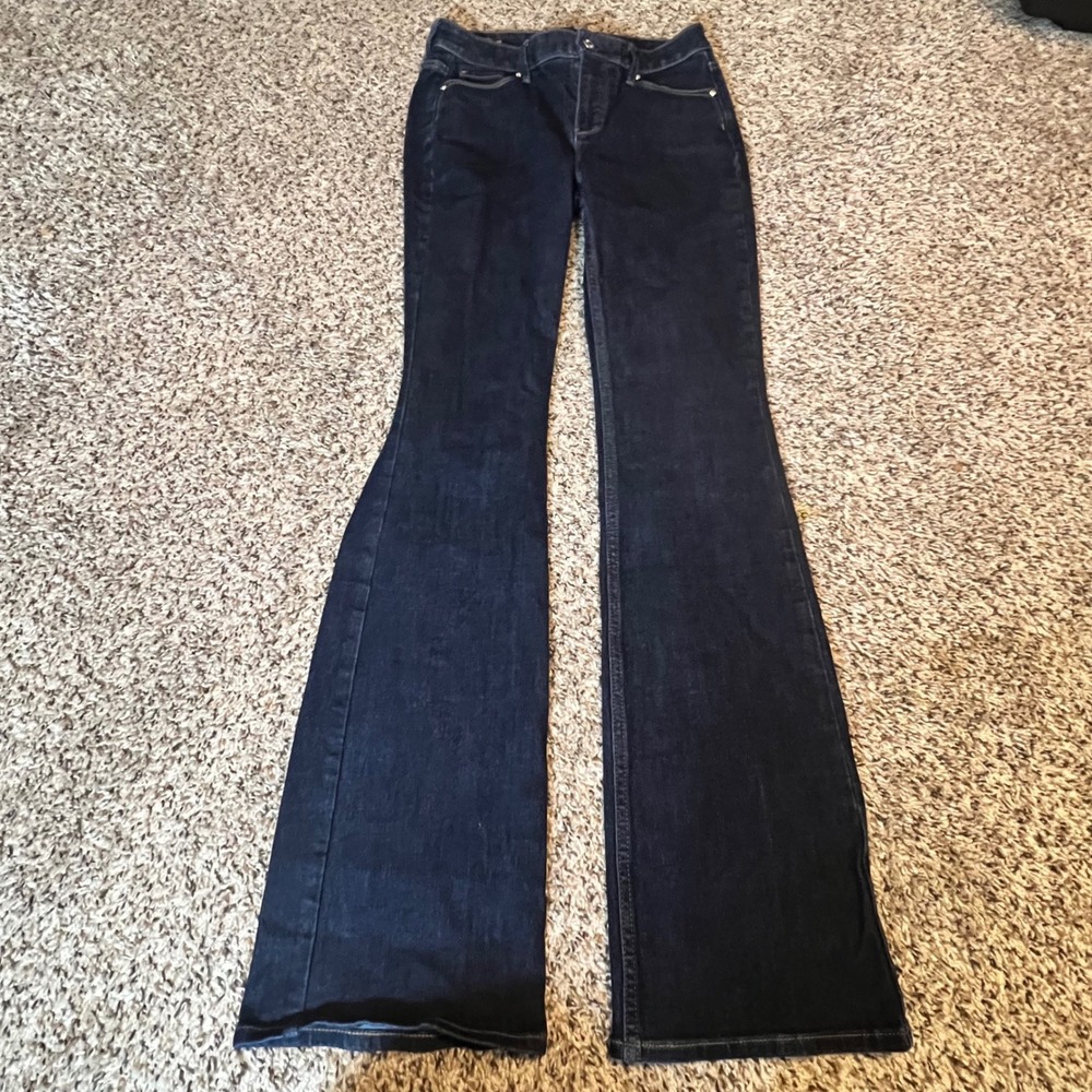 White House Black Market High Rise Skinny Flare Sculpt Jean Blue Size 0